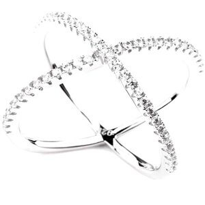 925 Sterling Silver Criss Cross Ring